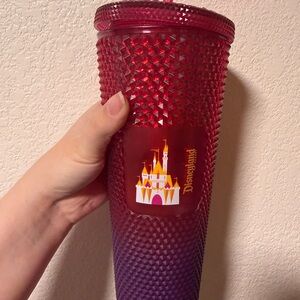 Starbucks Disneyland Resort Red Textured Castle Tumbler